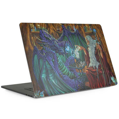 Dragon and Wizard Playing Chess by Ed Beard Jr MacBook Skins